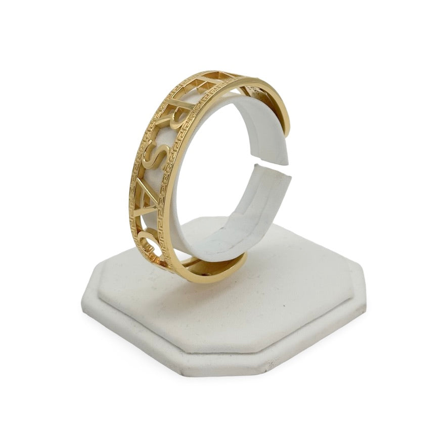 VERSACE: Logo Cuff Bracelet