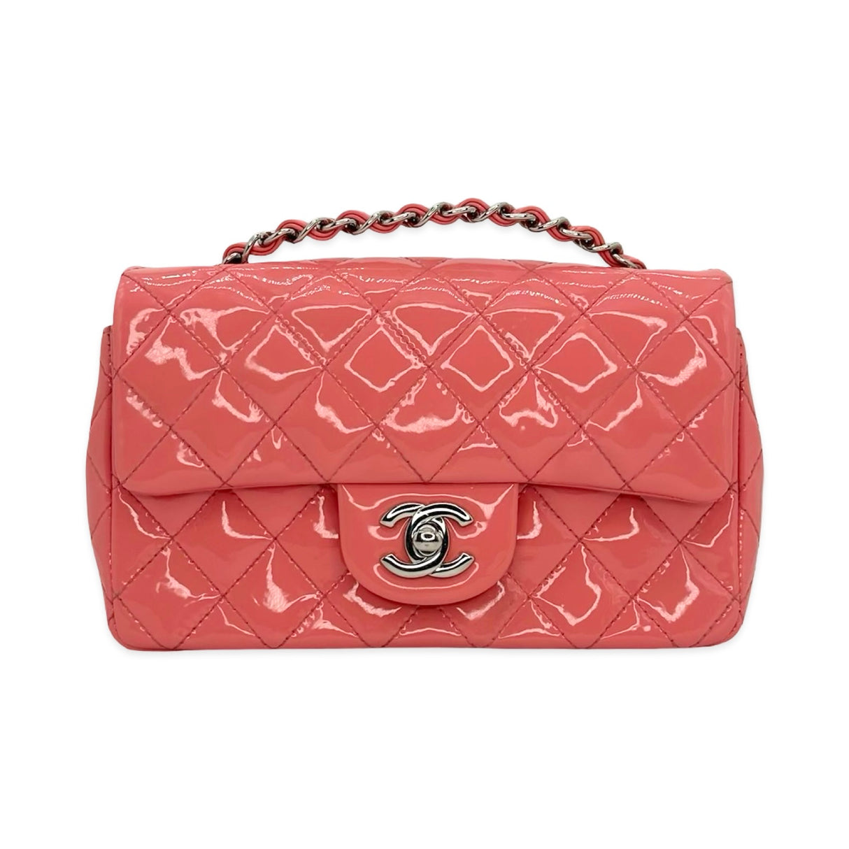Quilted Patent Leather Classic Mini Rectangular Flap