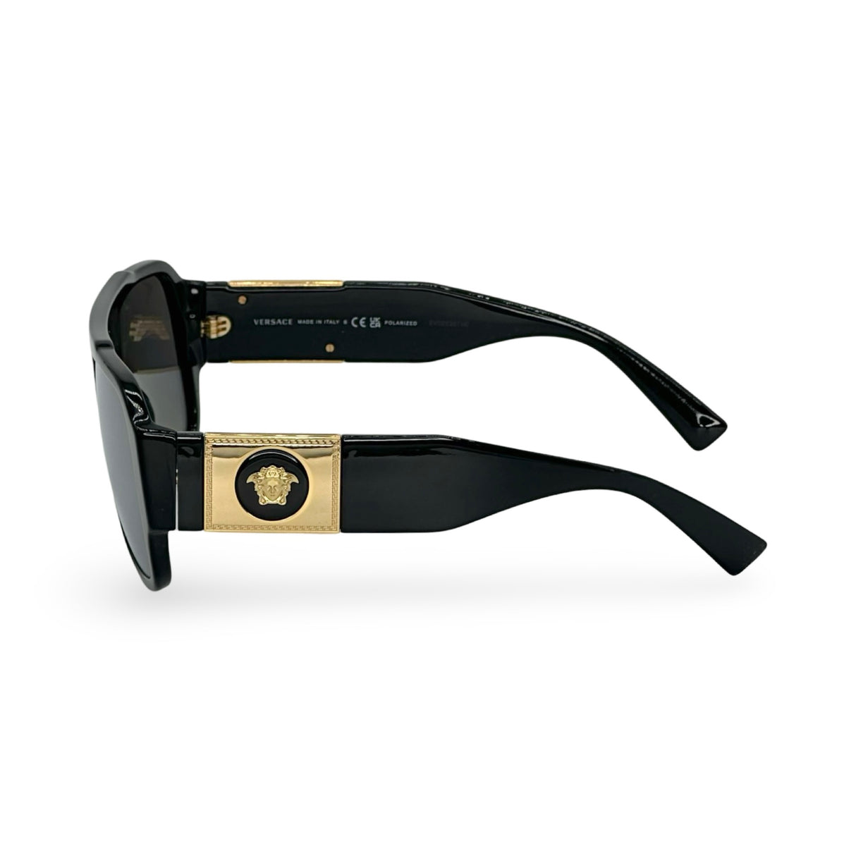 VERSACE: Polarized Mirror Pilot Sunglasses