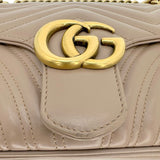 GUCCI: Quilted Leather Small GG Marmont Flap Bag