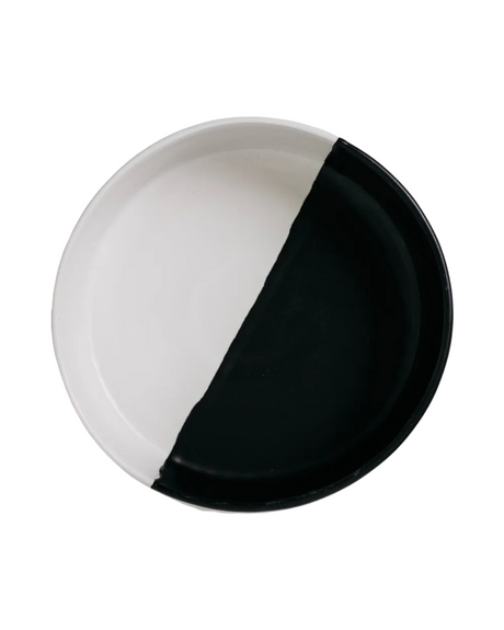 Matte Black+White Dinner Bowl