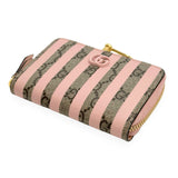 GUCCI: GG Supreme Stripes Zip Around Key Wallet