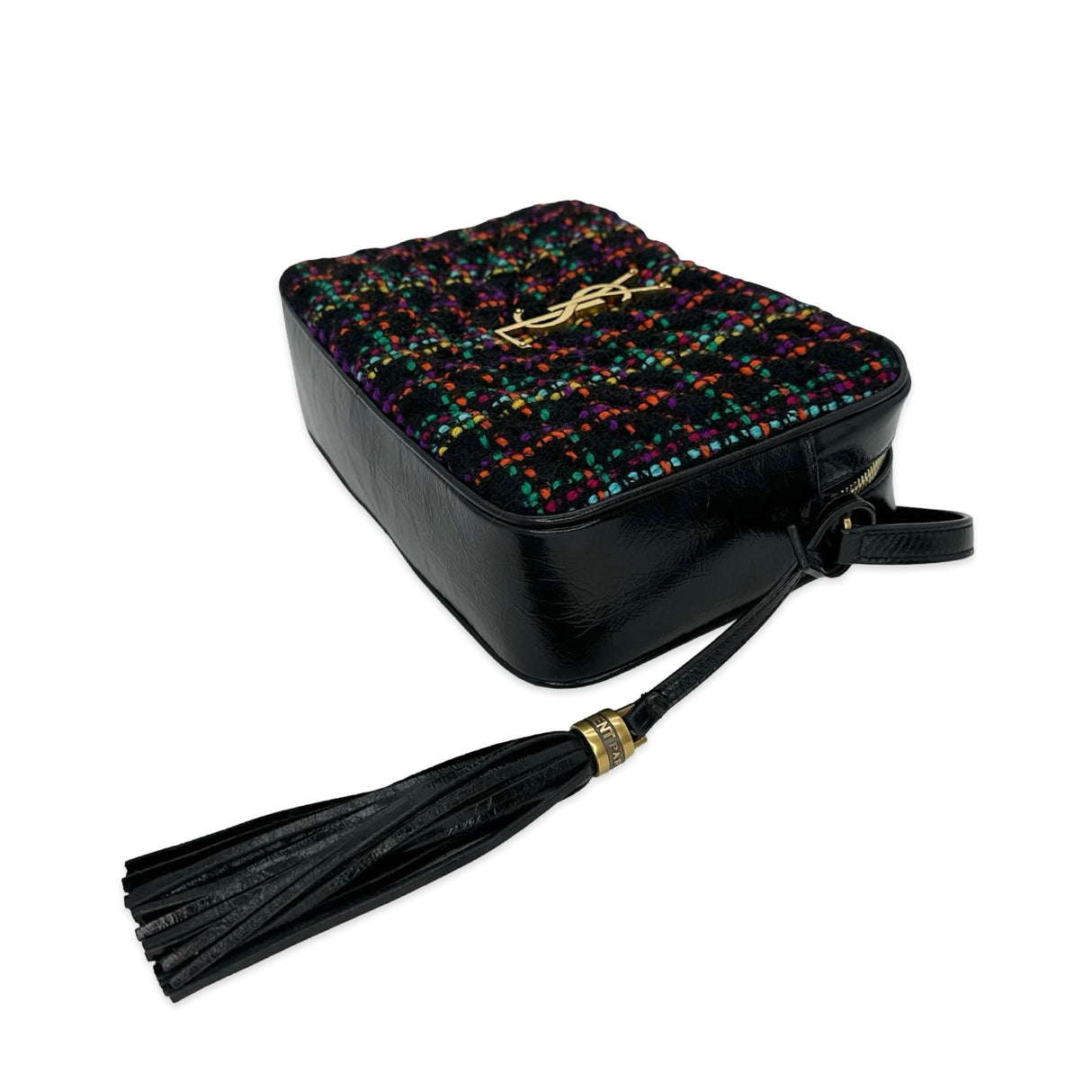 SAINT LAURENT: Tweed Small Lou Camera Bag