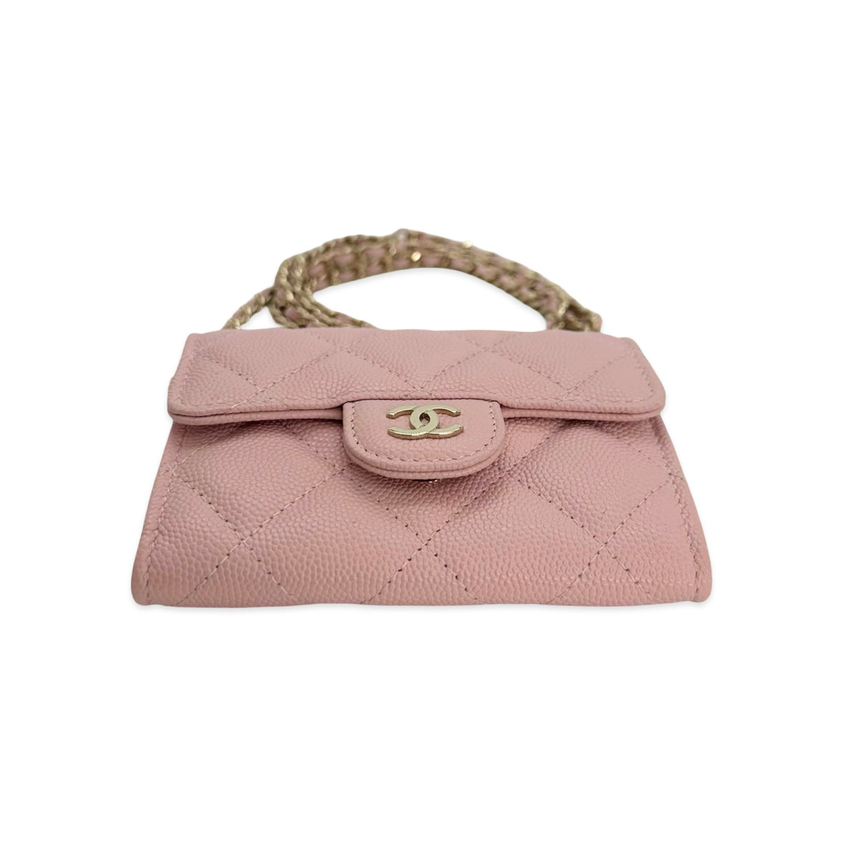 CHANEL: Quilted Caviar Classic Flap Wearable Card Holder Wallet