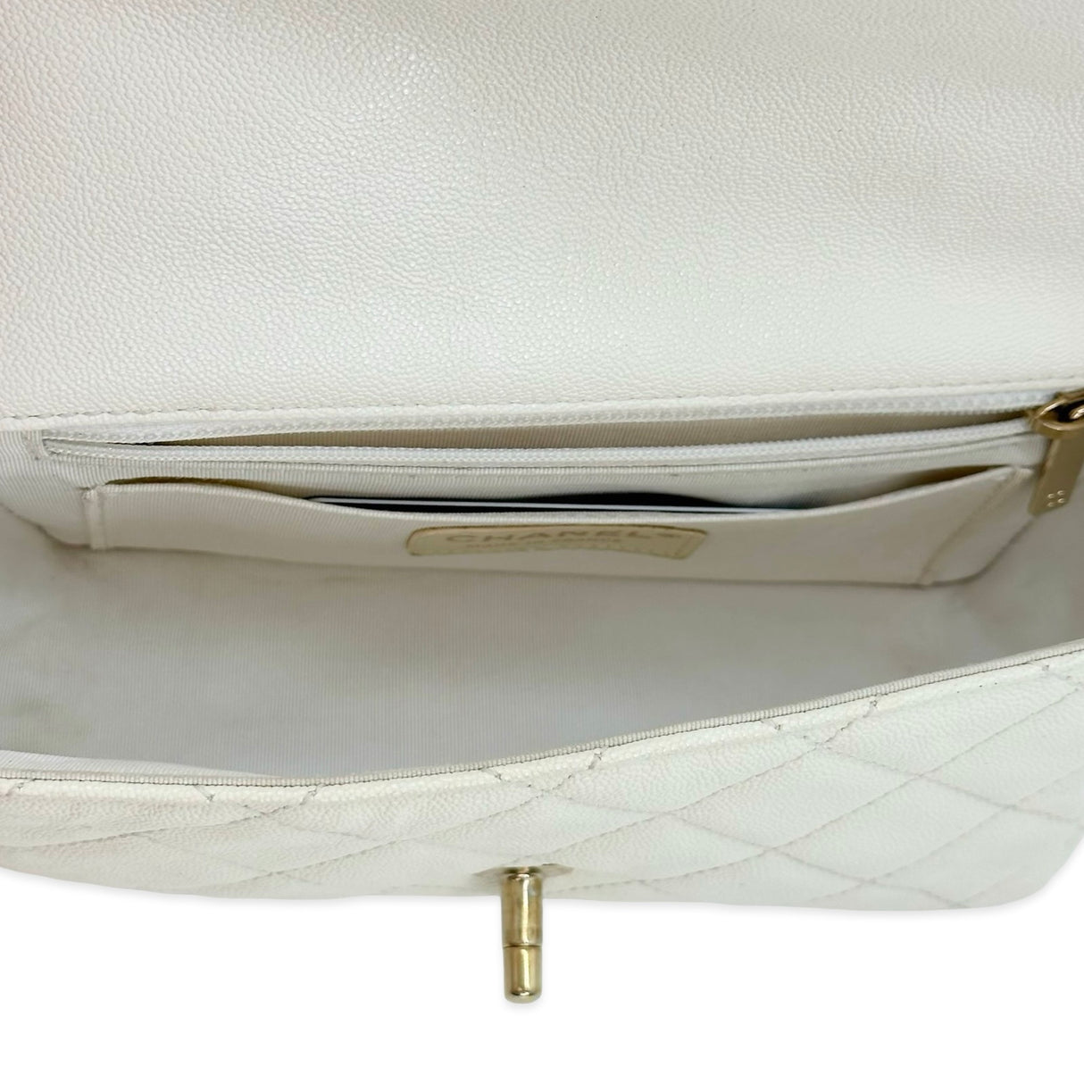 Quilted Caviar Mini Rectangular Flap