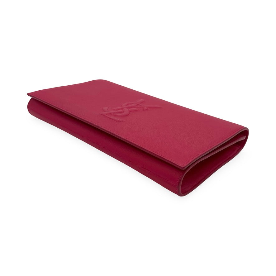 SAINT LAURENT: Leather Large Belle de Jour Clutch