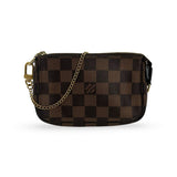 LOUIS VUITTON: Damier Ebene Mini Pochette Accessoires