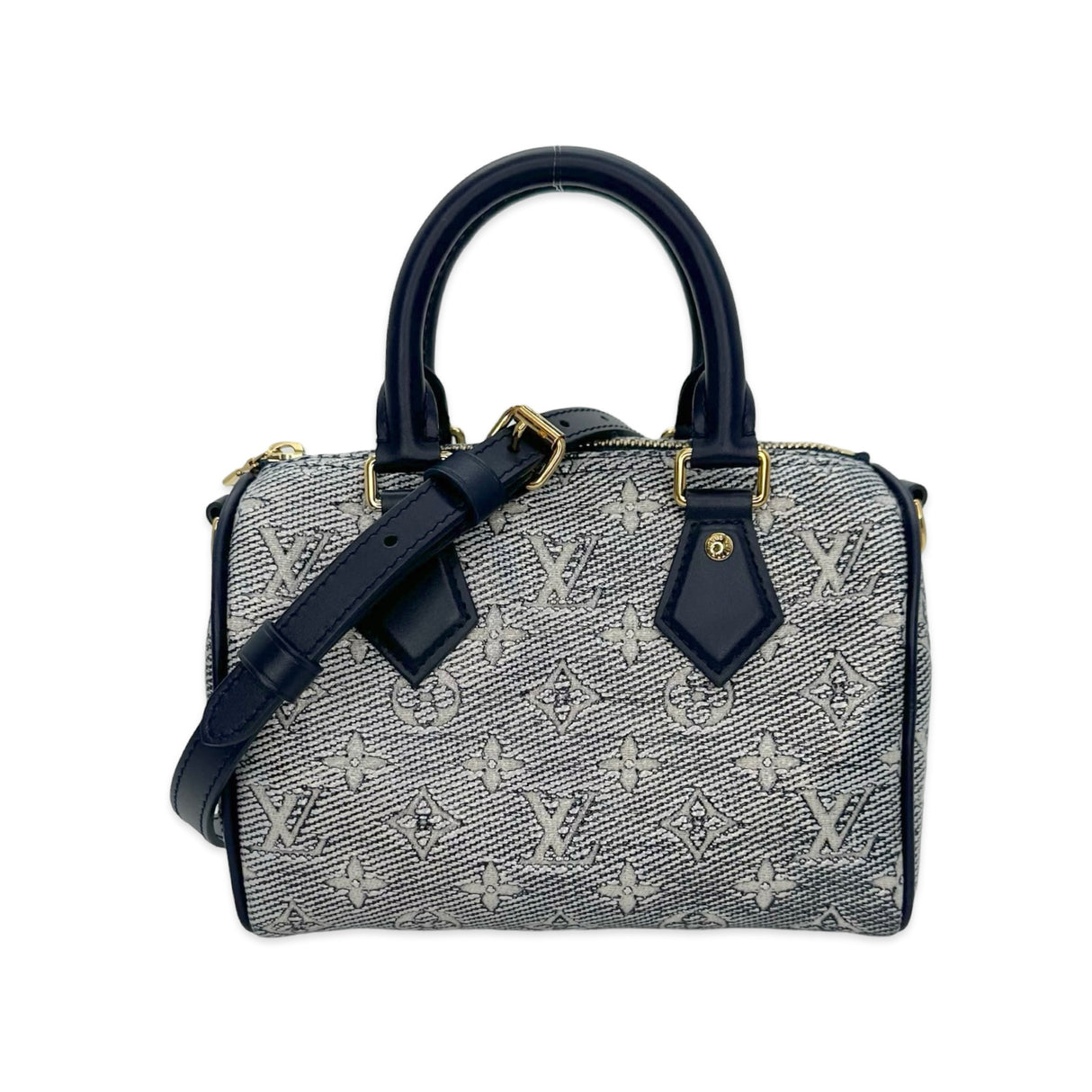 LOUIS VUITTON: Monoglam Jacquard Speedy Bandouliere 20