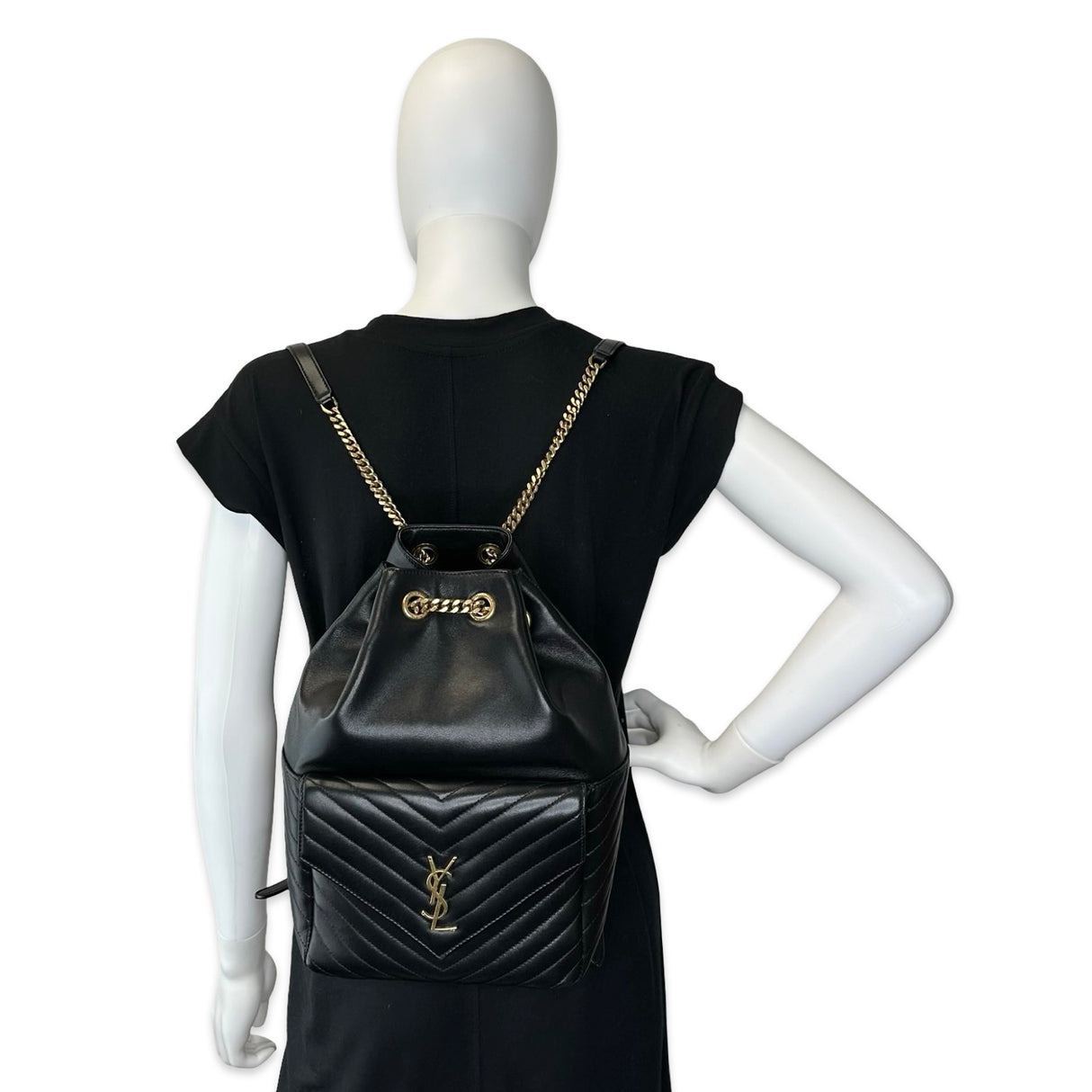 SAINT LAURENT: Chevron Quilted Lambskin Joe Backpack