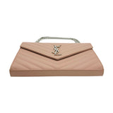 SAINT LAURENT: Quilted Grain de Poudre Classic Monogram Chain Wallet