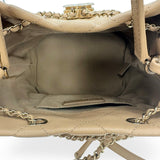 CHANEL: Quilted Caviar Rolled Up Drawstring Bucket Bag