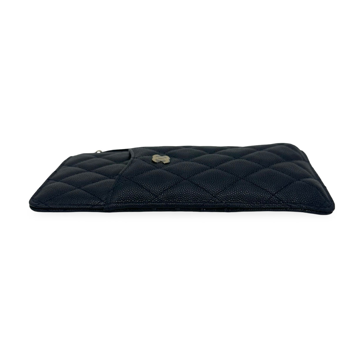 CHANEL: Quilted Caviar Phone Zip Card Case