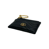 GUCCI: Quilted Leather Keychain Card Holder