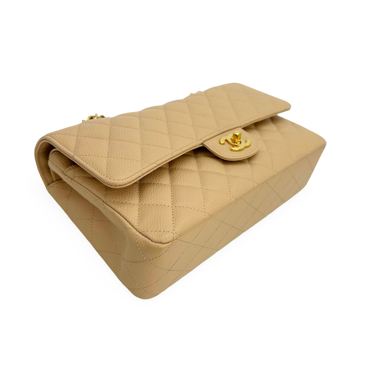 CHANEL: Quilted Caviar Medium Classic Double Flap