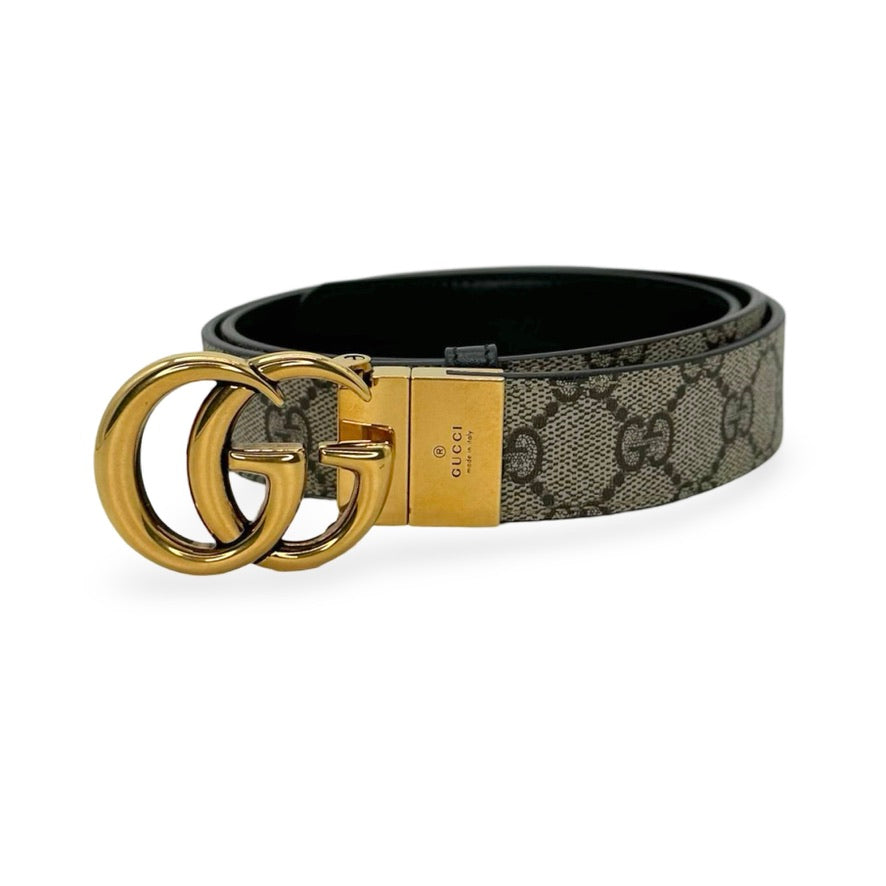 GUCCI: GG Supreme Double G Reversible Belt