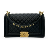 CHANEL: Quilted Lambskin Medium Top Handle Boy Bag