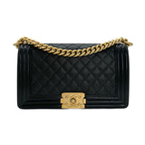 Quilted Caviar Old Medium Boy Bag