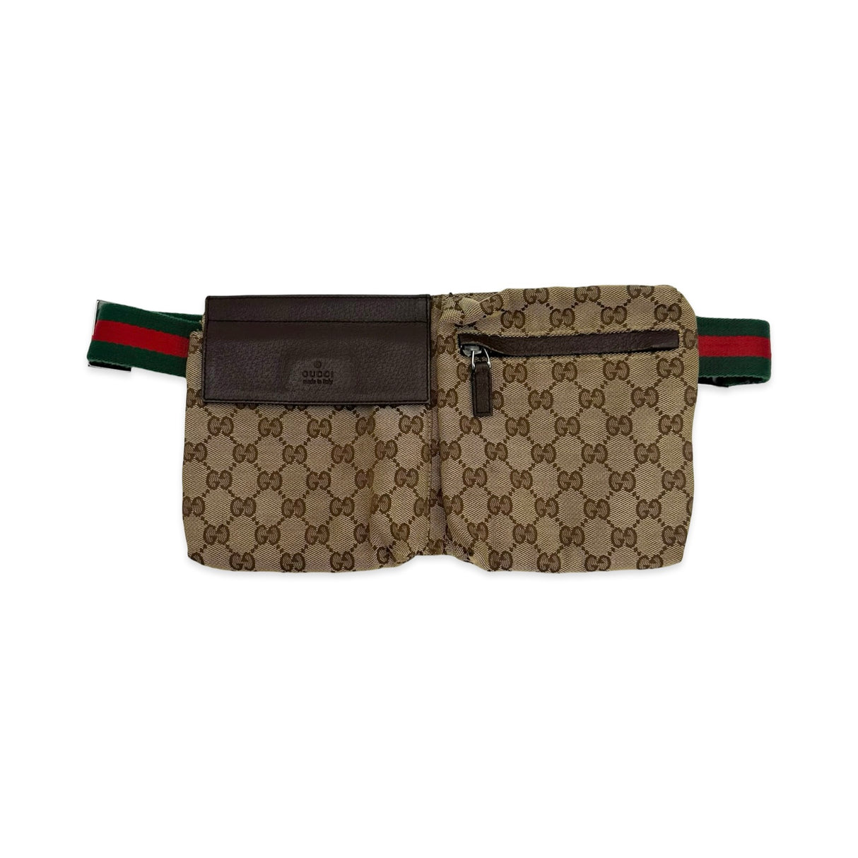 GG Canvas Double Pocket Belt Bag