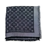 LOUIS VUITTON: Silk Wool Blend Monogram Classic Shine Shawl