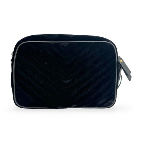 SAINT LAURENT: Quilted Velet Lou Camera Bag