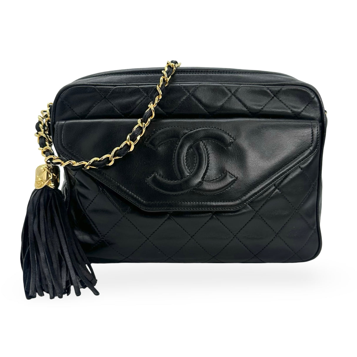 CHANEL: Quilted Lambskin Front Pocket Camera Bag