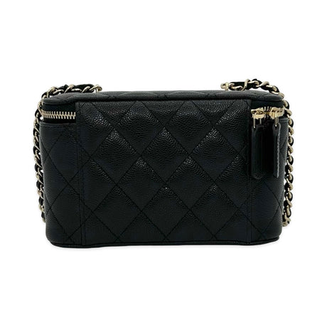 Quilted Caviar Classic Mini Vanity Case with Chain