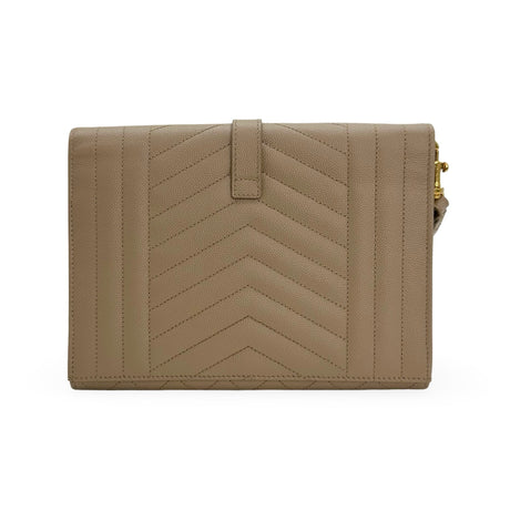 SAINT LAURENT: Grain de Poudre Triquilt Envelope Clutch