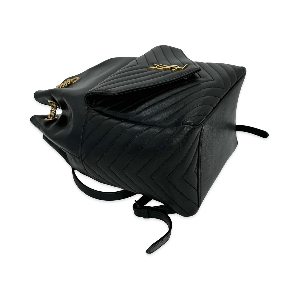 SAINT LAURENT: Chevron Quilted Lambskin Joe Backpack