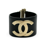 CHANEL: CC Leather Wide Cuff