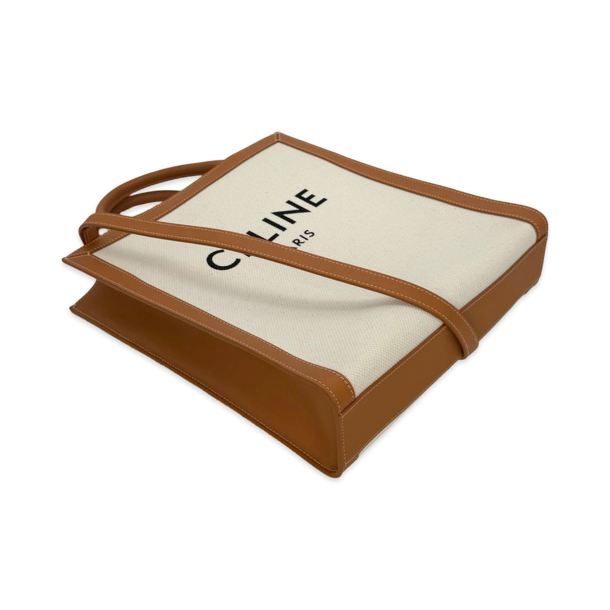 Woven Canvas Vertical Cabas Tote