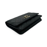 CHANEL: Quilted Caviar French New Wave Wallet on a Chain