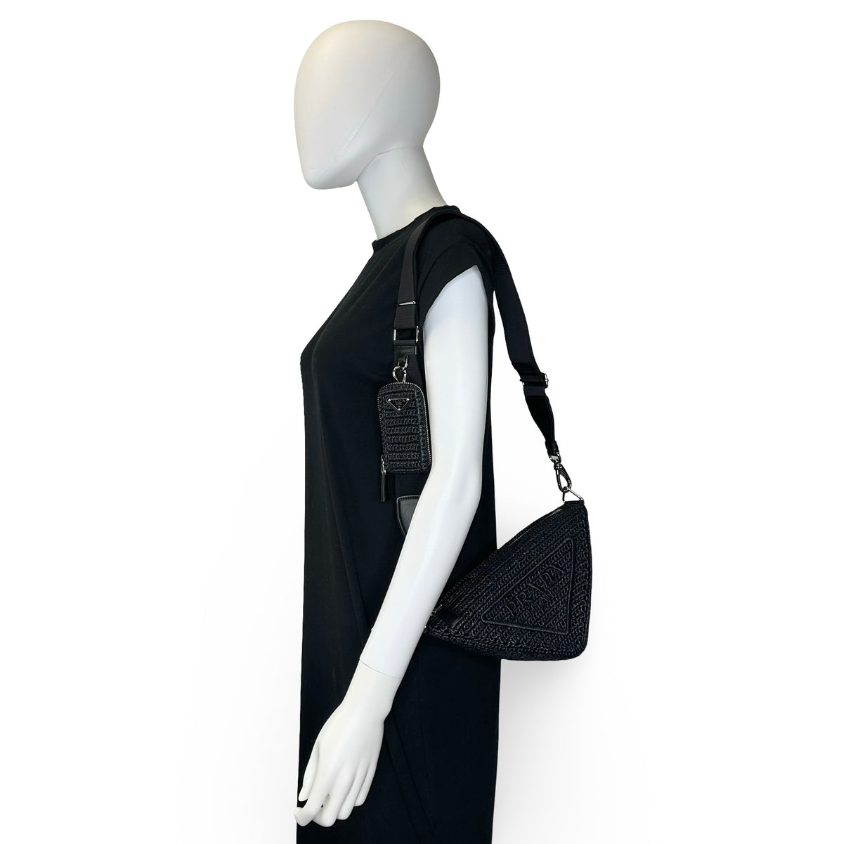 PRADA: Crochet Raffia Triangle Shoulder Bag