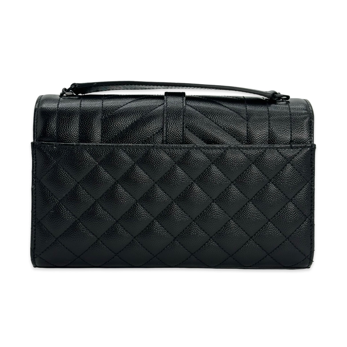 SAINT LAURENT: Grain de Poudre Triquilt Envelope Chain Wallet