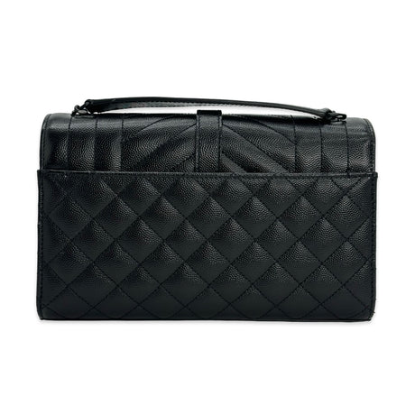 SAINT LAURENT: Grain de Poudre Triquilt Envelope Chain Wallet