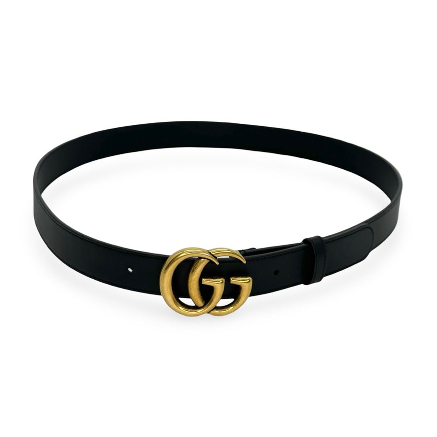 GUCCI: Leather GG Marmont Thin Belt