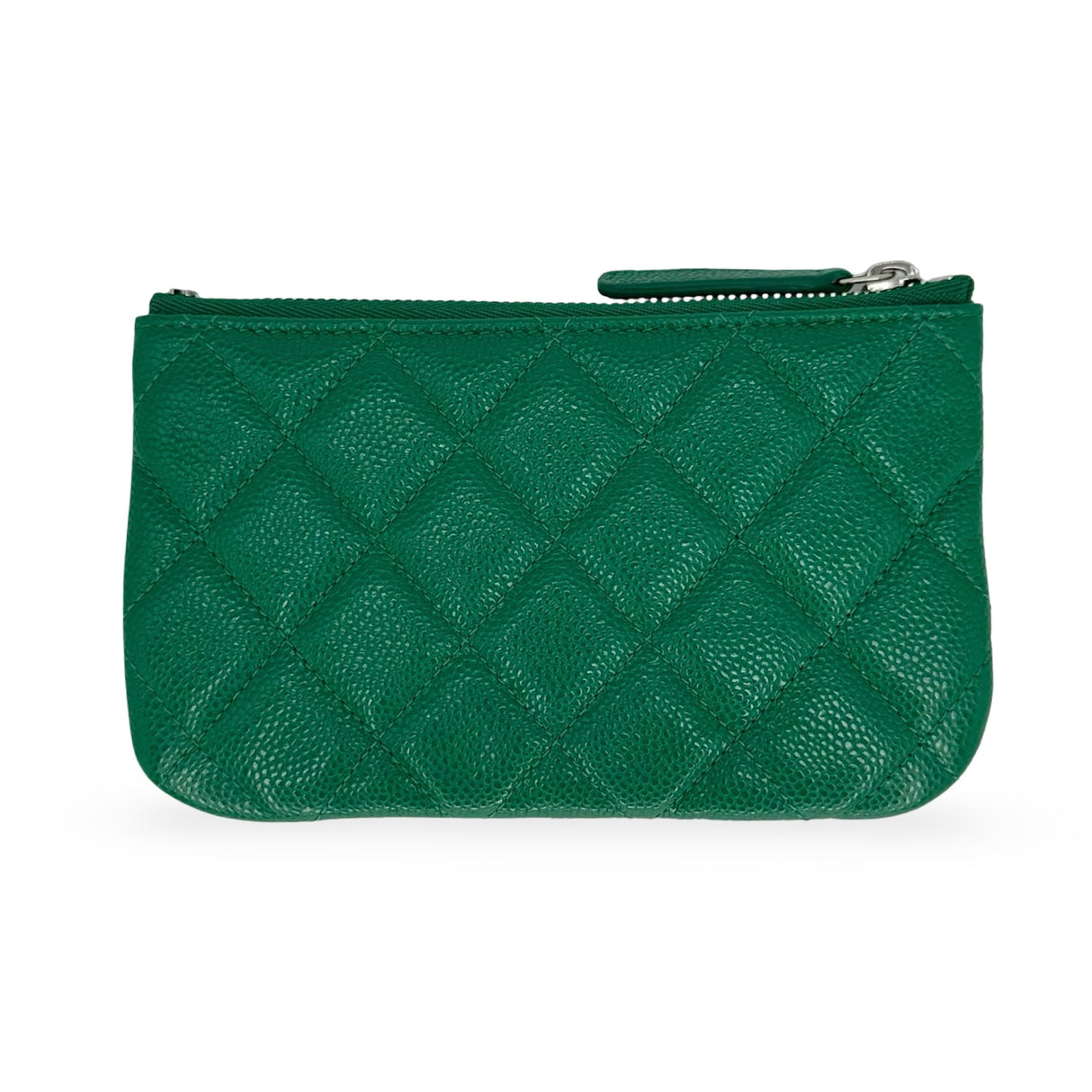 CHANEL: Quilted Caviar Small O Case Zip Pouch