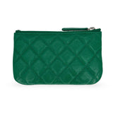 CHANEL: Quilted Caviar Small O Case Zip Pouch