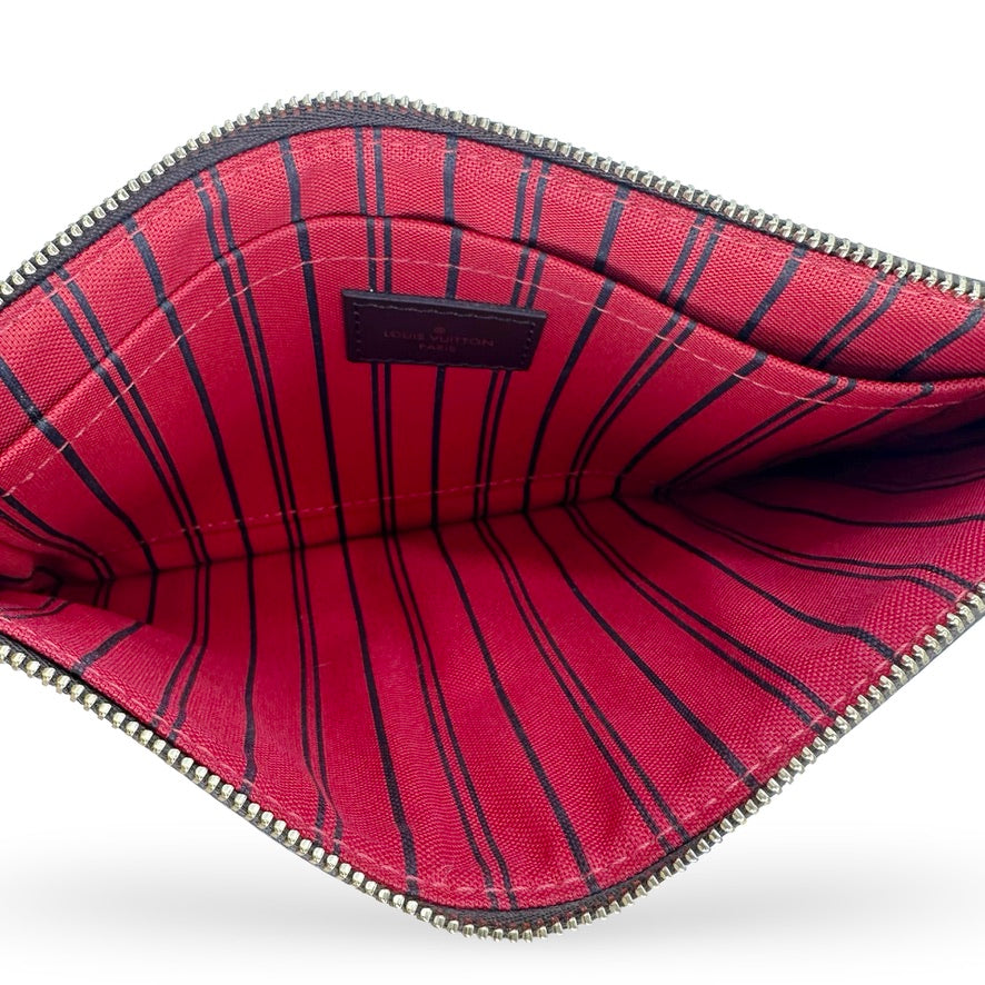 LOUIS VUITTON: Damier Ebene Neverfull Pochette