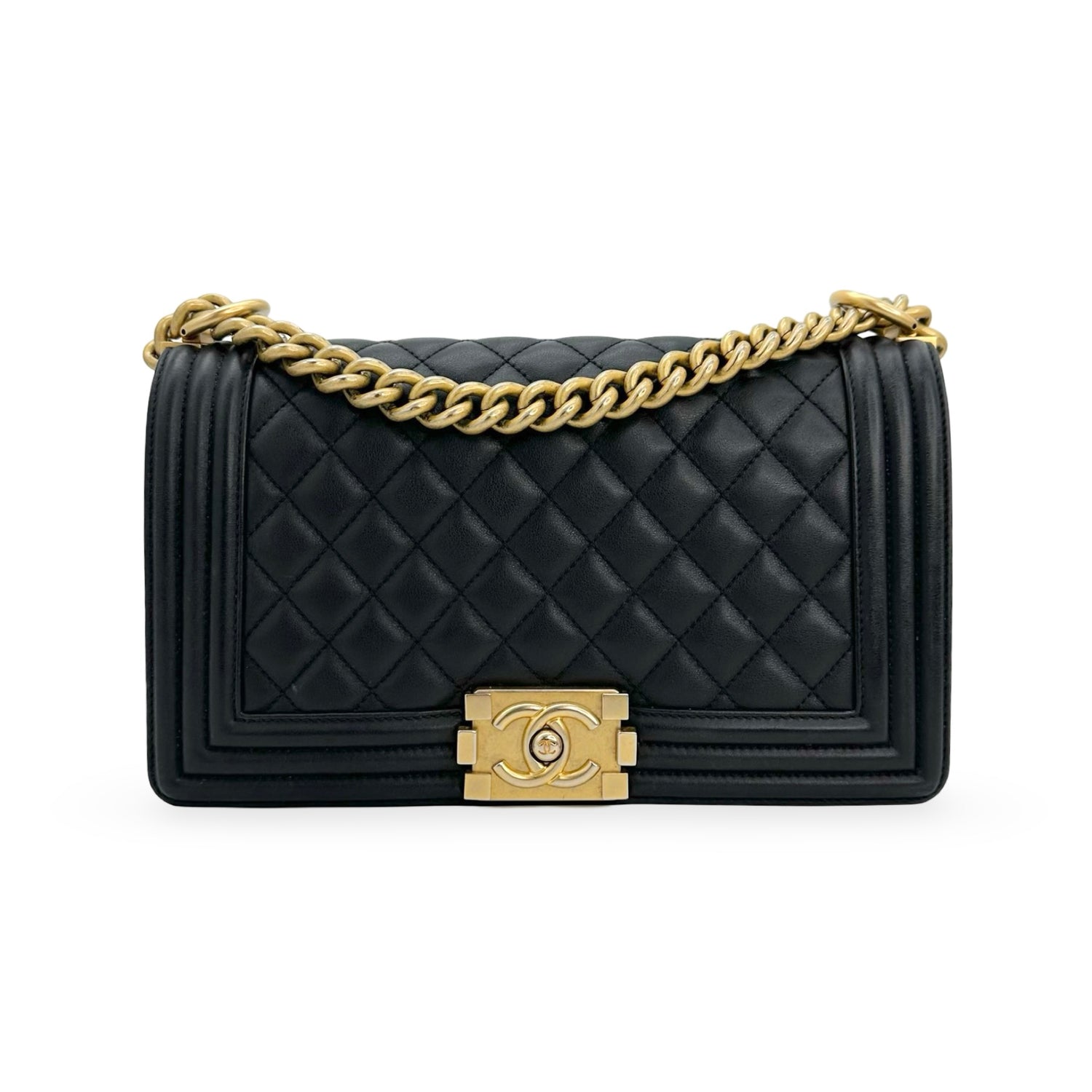 Chanel Quilted Lambskin Old Medium Boy Bag