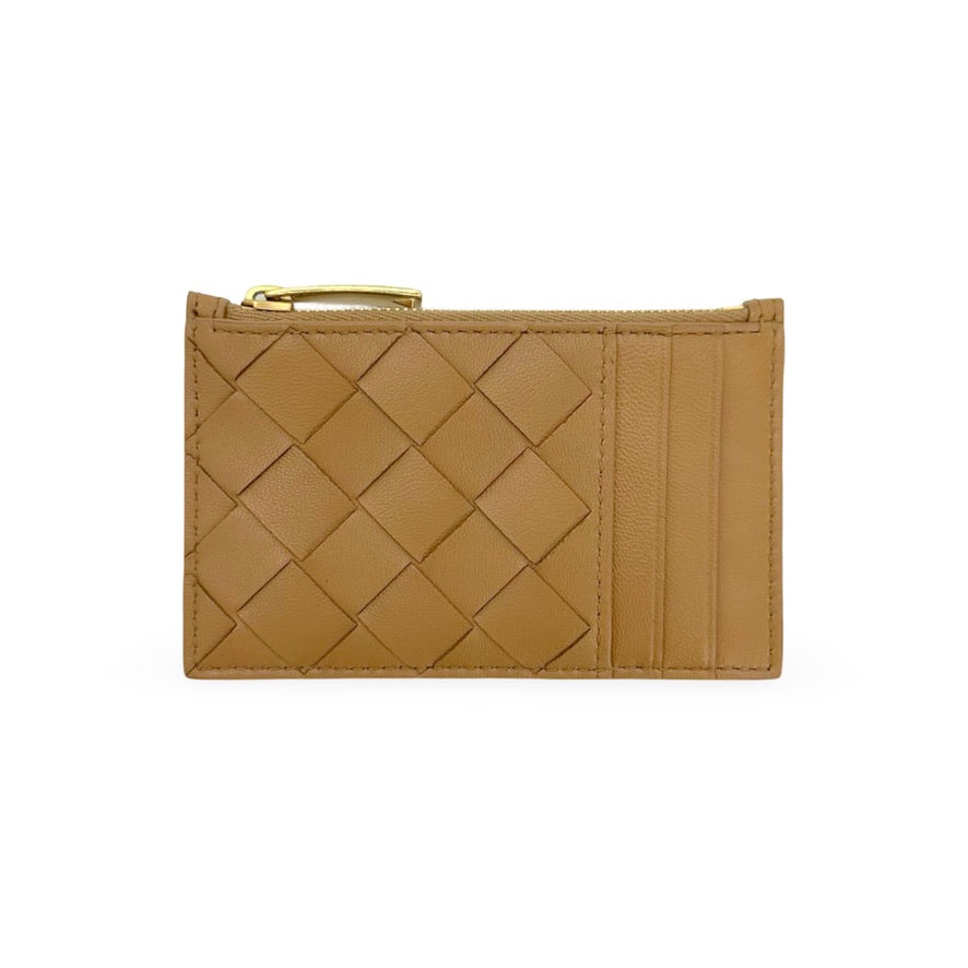 BOTTEGA VENETA: Intrecciato Zip Top Card Holder