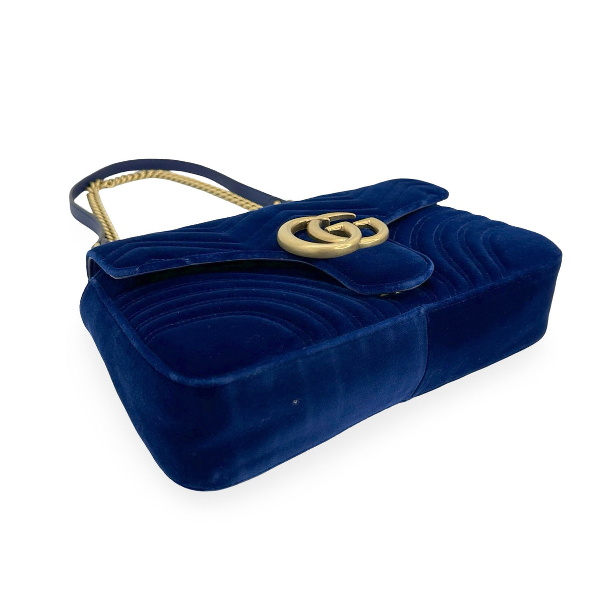 GUCCI: Quilted Velvet GG Marmont Large Chain Flap Bag