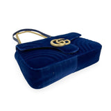 GUCCI: Quilted Velvet GG Marmont Large Chain Flap Bag