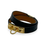 HERMES: Leather Rivale Double Tour Bracelet