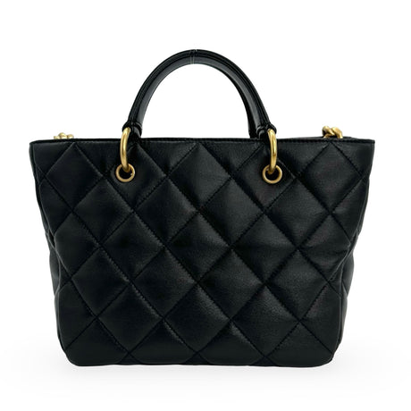 CHANEL: Quilted Lambskin Small Top Handle Shopping Bag