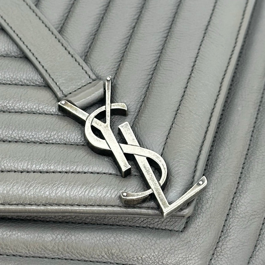 SAINT LAURENT: Quilted Leather Large College Chain Bag