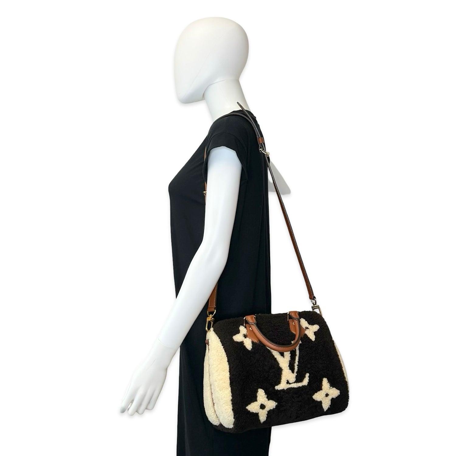 Louis Vuitton Teddy Shearling Speedy Bandouliere 25