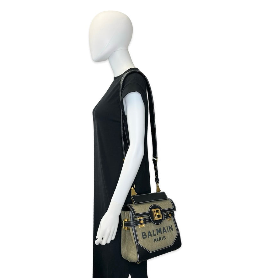 BALMAIN: Canvas Stitched Logo B-Buzz 23
