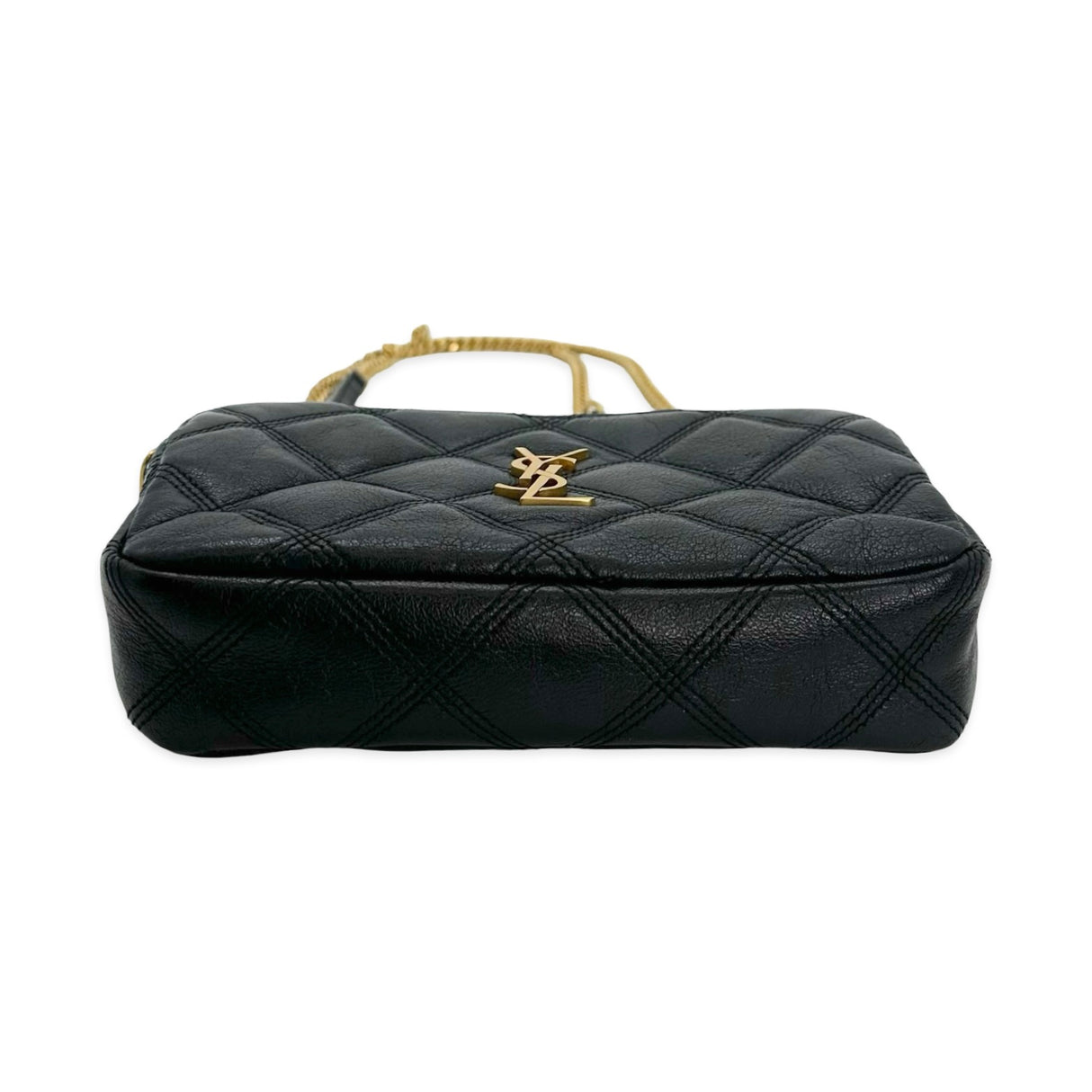 SAINT LAURENT: Quilted Lambskin Mini Becky Double Zip Crossbody