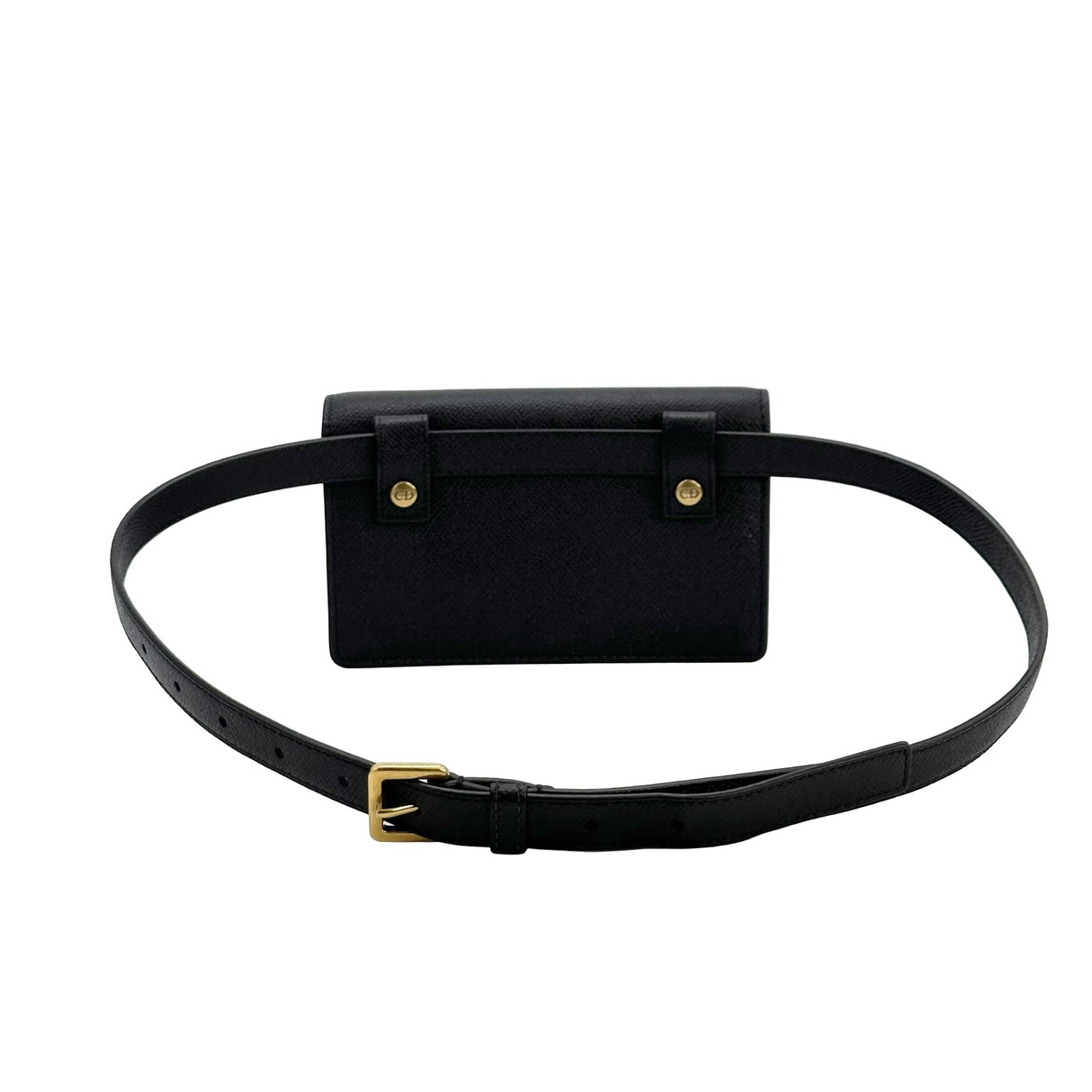 Grained Leather Saddle Belt Pouch
