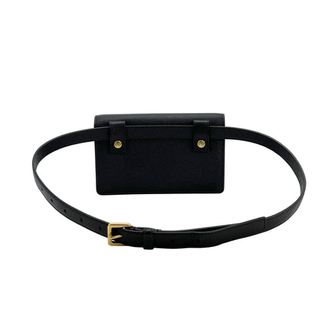 Grained Leather Saddle Belt Pouch